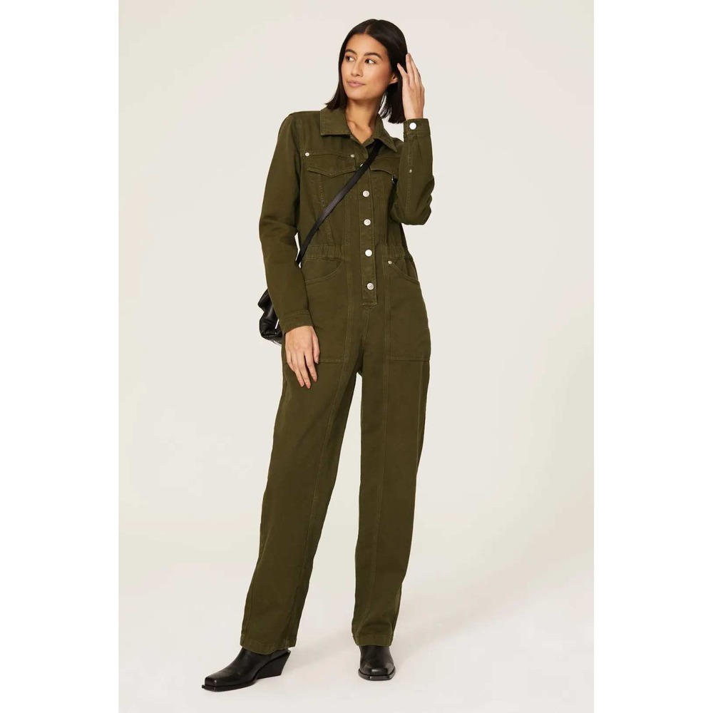 The Kooples Utility Khaki Jumpsuit Olive Green Boiler Womens Sz 6 US